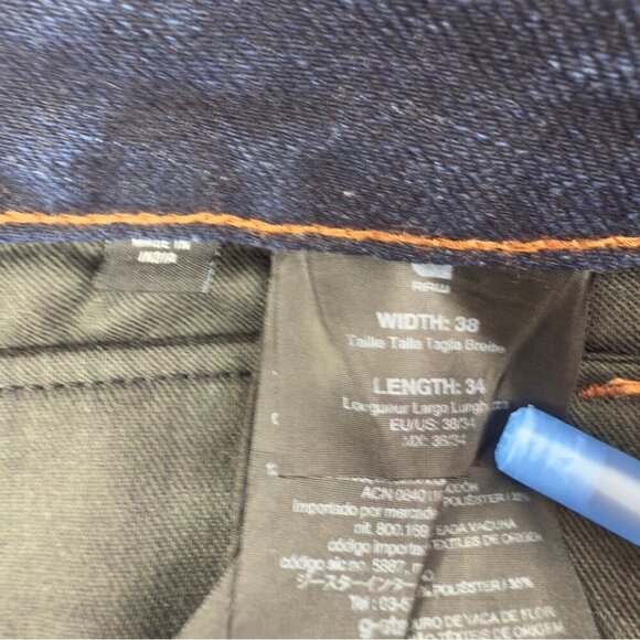 Vintage G-Star Men's Sz 40x31 Staq 3D Tapered Dark Indigo Denim Jeans Button Fly - Picture 2 of 13